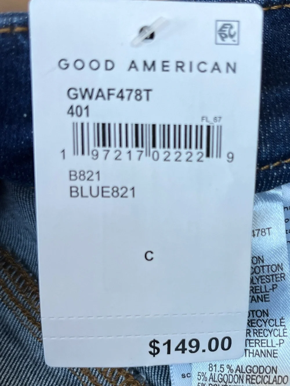 🆕Good American Good Waist Always Fits  Jeans 14-18 Blue821 MSRP $149